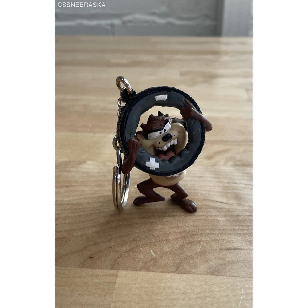 Taz Tasmanian Devil Looney Tunes Applause 1998 PVC Keychain Figure Vintage Tire